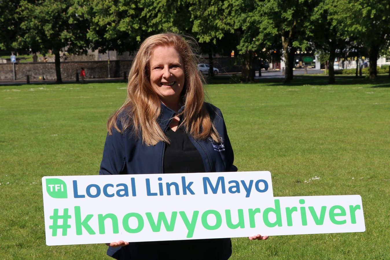 Angela Fahy (TFI Local Link Mayo), promoting "Know your driver" campaign