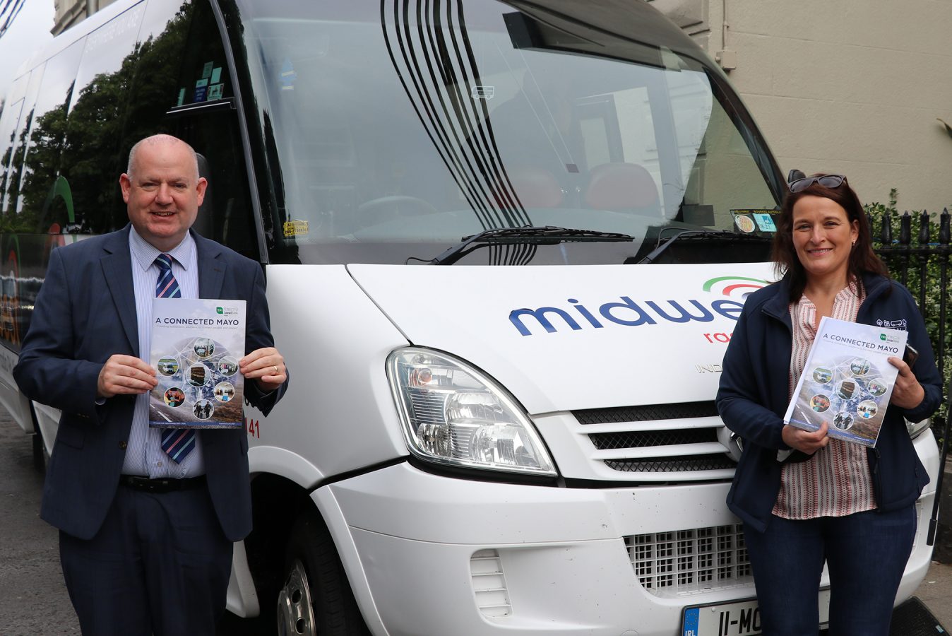Tom Gilligan (Mayo County Council Director of Services & Local Link Board member) pictured with Sarah Togher (Manager, TFI Local Link Mayo)