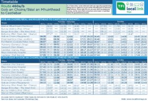 460 a/b Gob an Choire/Béal an Mhuirthead to Castlebar Timetable
