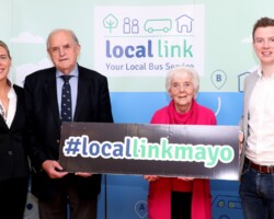 Local Link Mayo host National Age Friendly Recognition and Achievement Judges at an event in the Father Peyton Centre, Attymass. Pictured at the event are Orlagh Denneny, Chairperson Local Link, Tim Quinn, Director Mayo Local Link, Marie Flanagan, Chairperson Older People's Council Mayo and Cllr Mark Duffy. Pic: Heverin Print. Orlagh Denneny, Chairperson Local Link pictured with Tim Quinn, Director Mayo Local Link, Marie Flanagan, Chairperson Older People's Council Mayo and Cllr Mark Duffy.