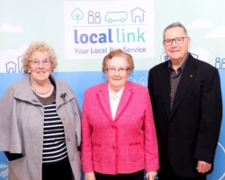 Local Link Mayo host National Age Friendly Recognition and Achievement Judges at an event in the Father Peyton Centre, Attymass. Pictured at the event are Marie Walsh, Dorothy McGloin and Fr Jack Keefe. Pic: Heverin Print. Marie Walsh, Dorothy McGloin and Fr Jack Keefe attending National Age Friendly Recognition event in Attymass.