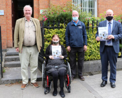 At the Connected Mayo Launch Justin Sammon (Mayo North East), Annemarie Healy (Disability Activist) , Ray O’Connor (Driver) and Tom Gilligan
(Mayo County Council Director of Services & Local Link Board member)