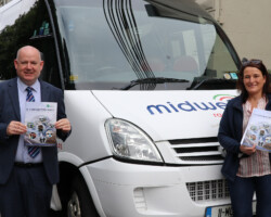 Tom Gilligan (Mayo County Council Director of Services & Local Link Board member) pictured with Sarah Togher (Manager, TFI Local Link Mayo)