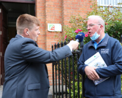 Michael D McAndrew MWR presenter pictured with Ray O’Connor (Driver with McGrath Coaches)
