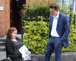 Annemarie Healy (Disability Activist) pictured Cllr Mark Duffy