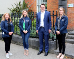 Angela Fahey (Clerical Officer), Jennifer Corcoran (Dispatcher), Trish Heaney (Financial Controller) pictured with Cllr Mark Duffy.