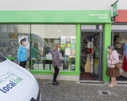 Social distancing at Newport Post Office during the pandemic
