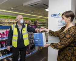 Michael O’Haire (Operator/driver) carrying out a pharmacy collection for the Covid-19 pandemic community response.