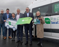 From L to R
John Doyle (Local Link Mayo)
Cllr. Paul McNamara (Mayo CoCo)
Jade O’Haire (TFI Anseo Operator, Michael O’Haire Transport)
Michael Holmes (Board Member, Local Link Mayo)
Dara Calleary (Minister for Rural and Community Development and the Gaeltacht)
Ann Marie Carroll (Board Member, Local Link Mayo)