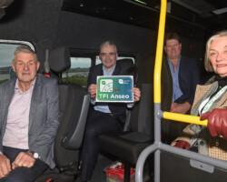 From L to R
Michael Holmes (Board Member, Local Link Mayo)
Dara Calleary (Minister for Rural and Community Development and the Gaeltacht)
Cllr. Paul McNamara (Mayo CoCo)
Ann Marie Carroll (Board Member, Local Link Mayo)
